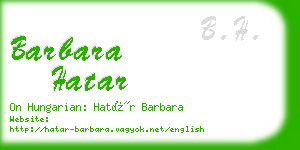 barbara hatar business card